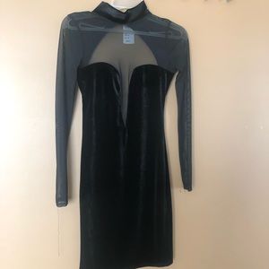 Windsor black mesh velvet dress